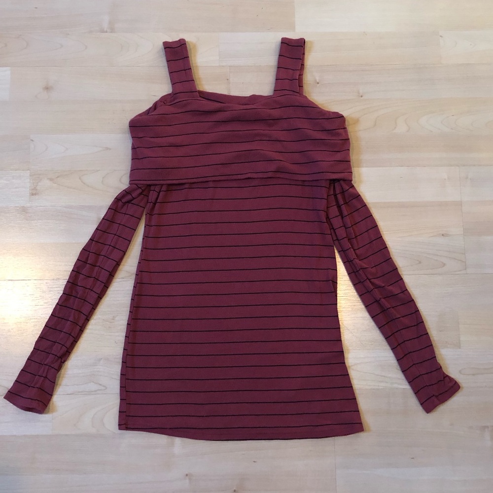 Motherhood maternity cold shoulder rust top